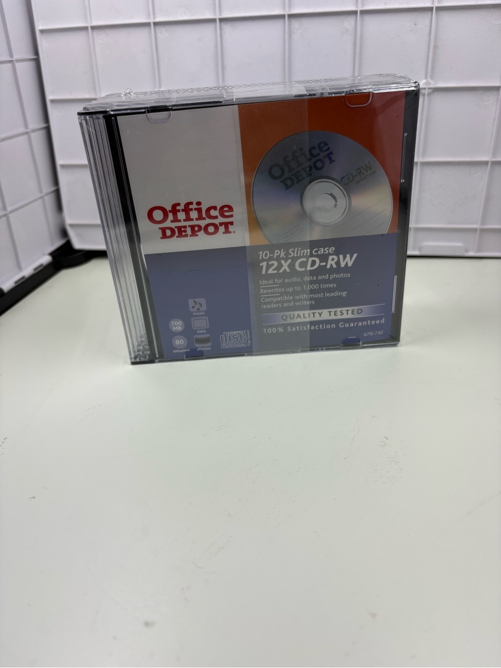 12X CD-RW 10-Pack Slim Case - Clear